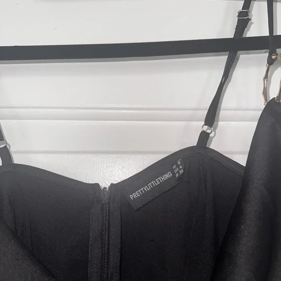 Black Satin Mini Dress - Picture 6 of 6